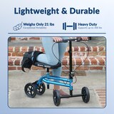 KneeRover Steerable Economy Knee Scooter with Dual Braking System in Metallic Blue, thumbnail image