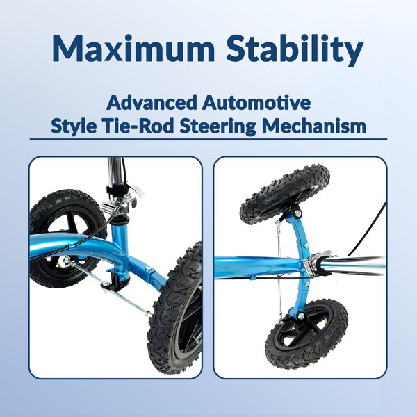 KneeRover QUAD All Terrain Knee Walker in Metallic Blue