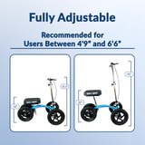 KneeRover QUAD All Terrain Knee Walker in Metallic Blue, thumbnail image