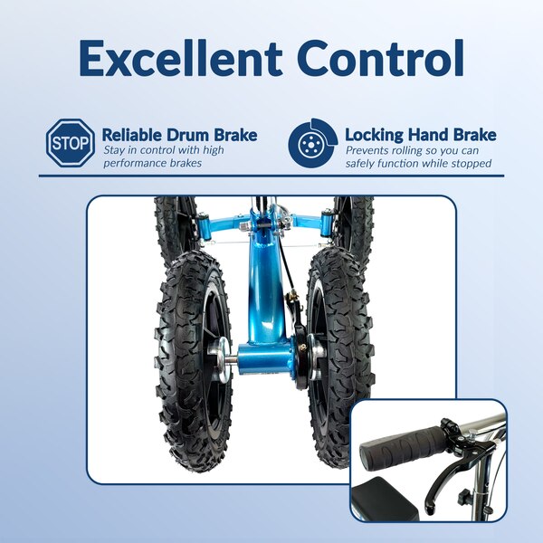 KneeRover QUAD All Terrain Knee Walker in Metallic Blue