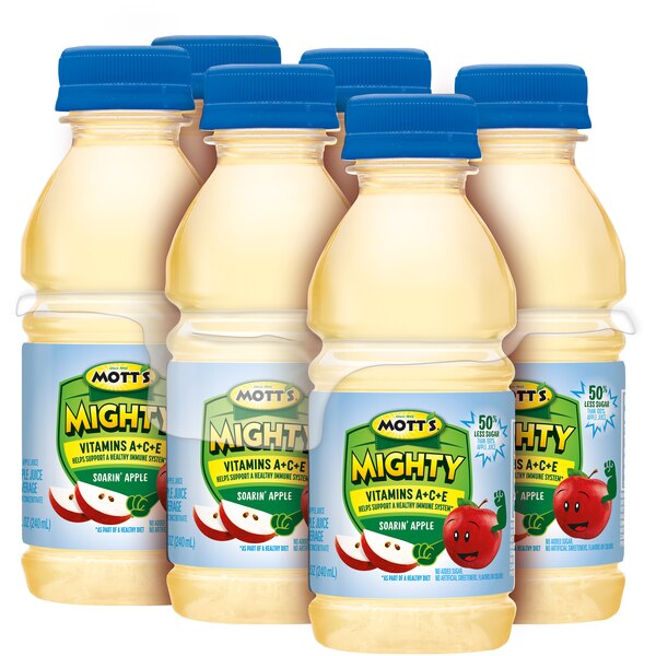 Mott's Mighty Soarin' Apple Juice, 6 ct, 8 oz