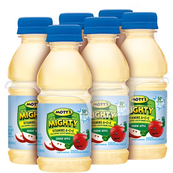Mott's Mighty Soarin' Apple Juice, 6 ct, 8 oz