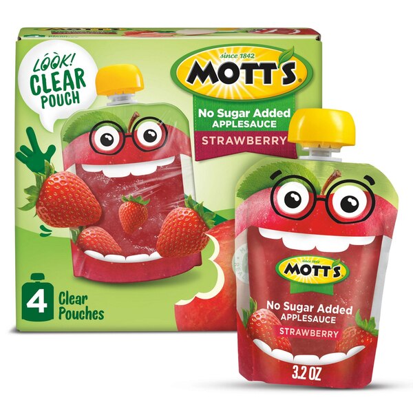 Mott's, No Sugar Added Strawberry Applesauce 4ct, 3.2 oz