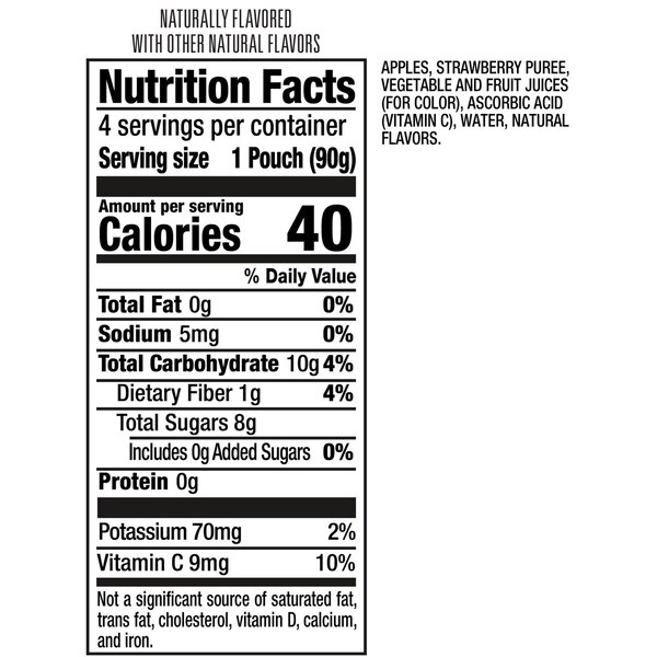 Mott's, No Sugar Added Strawberry Applesauce 4ct, 3.2 oz