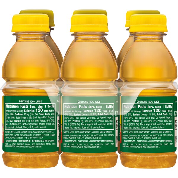 Mott's 100% Apple Juice, 6 ct, 8 oz
