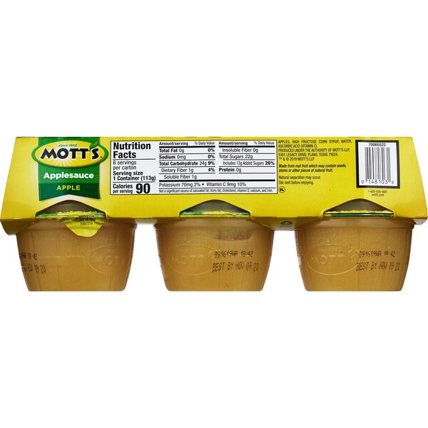 Mott's Original Apple Sauce, 6 ct, 24 oz