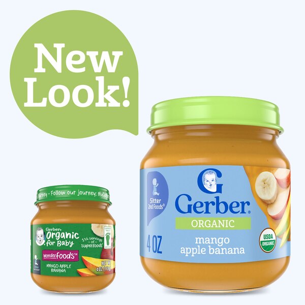 Gerber Organic 2nd Mango Apple Banana (Jar), 4 OZ