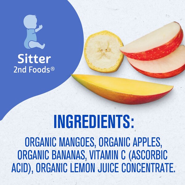 Gerber Organic 2nd Mango Apple Banana (Jar), 4 OZ