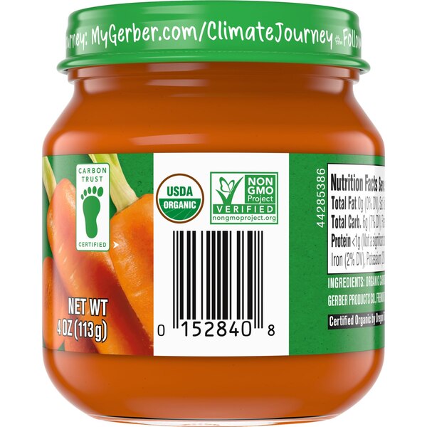 Gerber Organic 1st Foods Carrots (Jar), 4 OZ