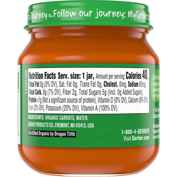Gerber Organic 1st Foods Carrots (Jar), 4 OZ