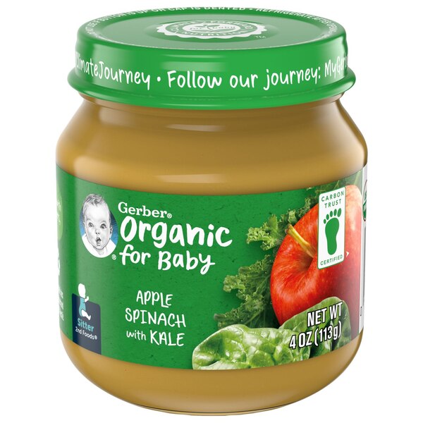 Gerber Organic 2nd Foods Apple/Spinach/Kale (Jar), 4 OZ
