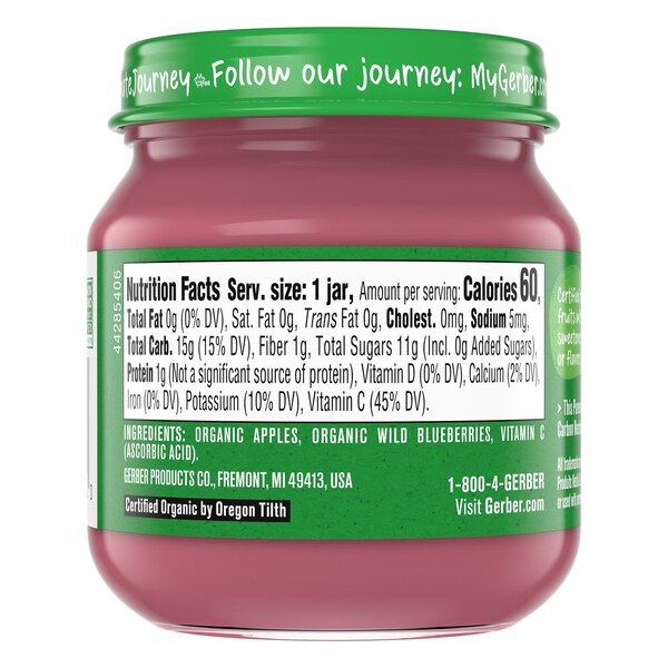 Gerber Organic 2nd Foods Apple Wild Blueberry
