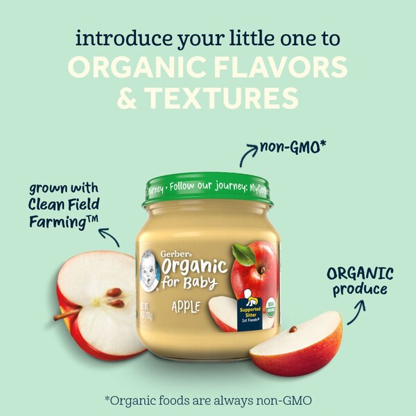 Gerber Organic 2nd Foods Apple Wild Blueberry