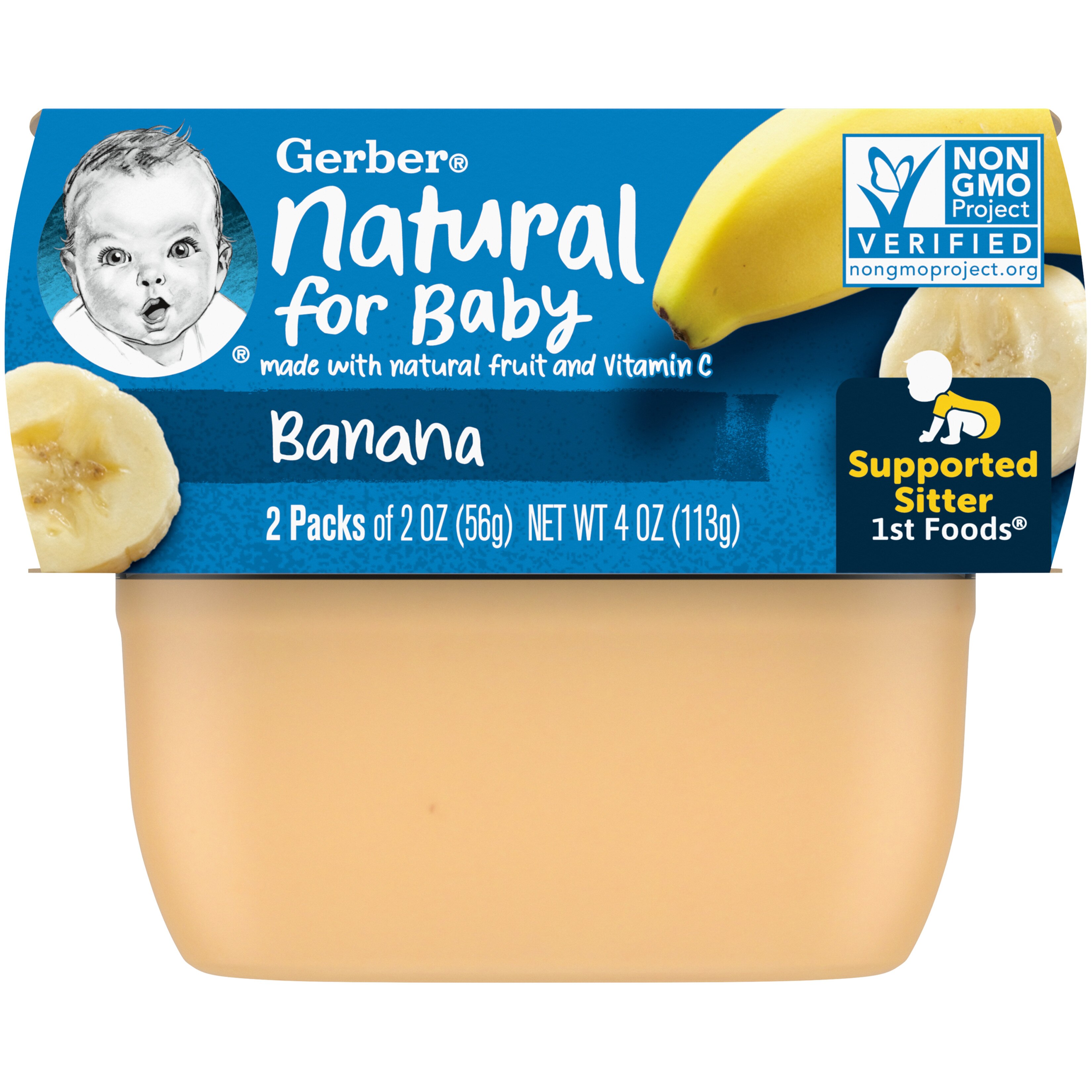 (Pack of 2) Gerber 1st Foods Banana Baby Food, 2 oz Tubs