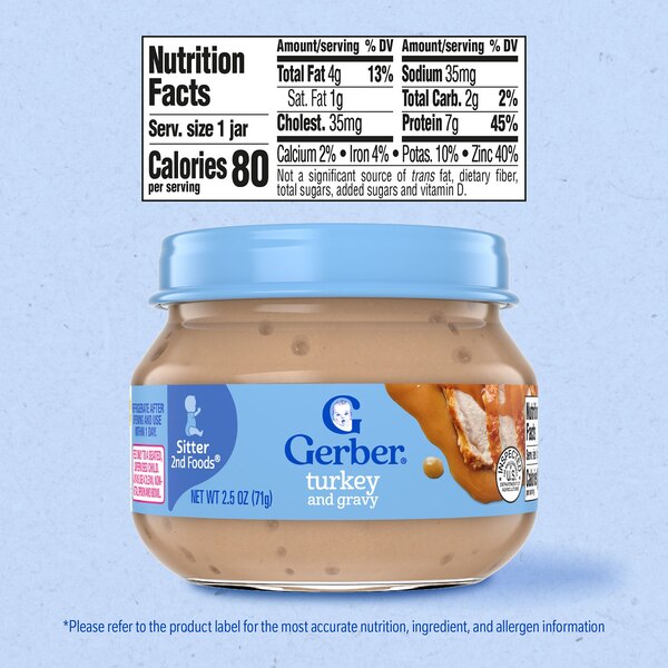 Gerber 2nd Foods, Turkey and Gravy, 2.5 OZ