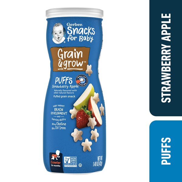 Gerber, Stage 3 Baby Food, Strawberry Apple Puffs, 1.48 OZ