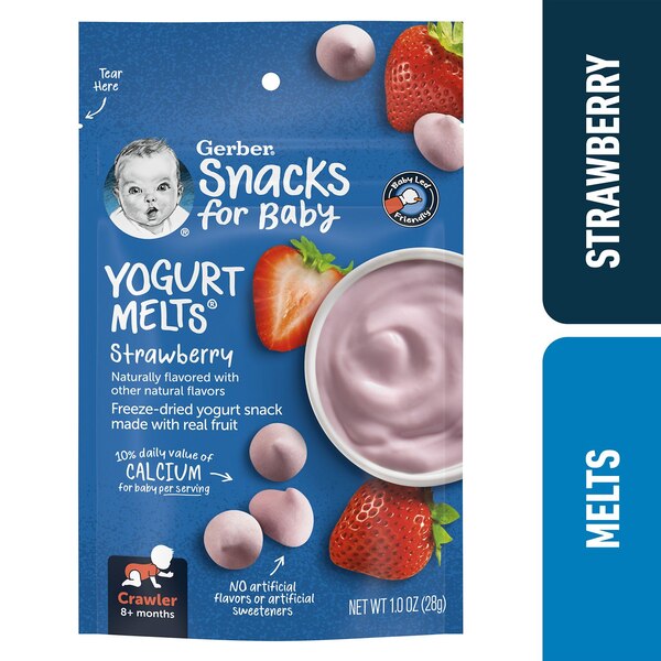 Gerber, Snacks for Baby Yogurt Melts, Strawberry, 1 OZ