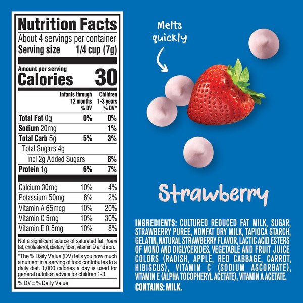 Gerber, Snacks for Baby Yogurt Melts, Strawberry, 1 OZ