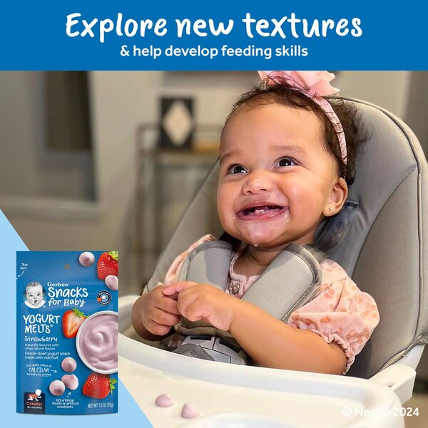 Gerber, Snacks for Baby Yogurt Melts, Strawberry, 1 OZ