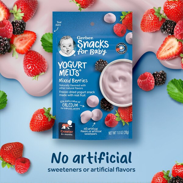 Gerber, Snacks for Baby Yogurt Melts, Mixed Berries, 1 OZ