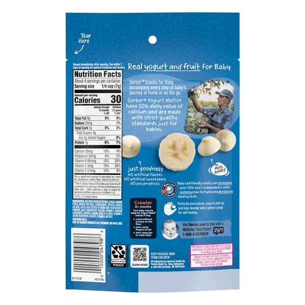 Gerber Yogurt Melts Frz-Dried Snack (8+ Months)BananaVanilla