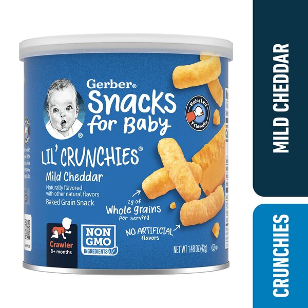 Gerber Lil Crunchies Mild Cheddar Baked Corn Snacks, 1.48 Oz