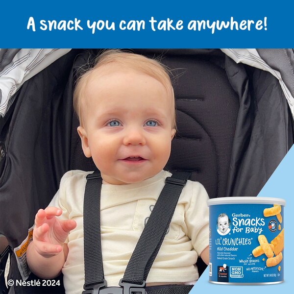 Gerber Lil Crunchies Mild Cheddar Baked Corn Snacks, 1.48 Oz