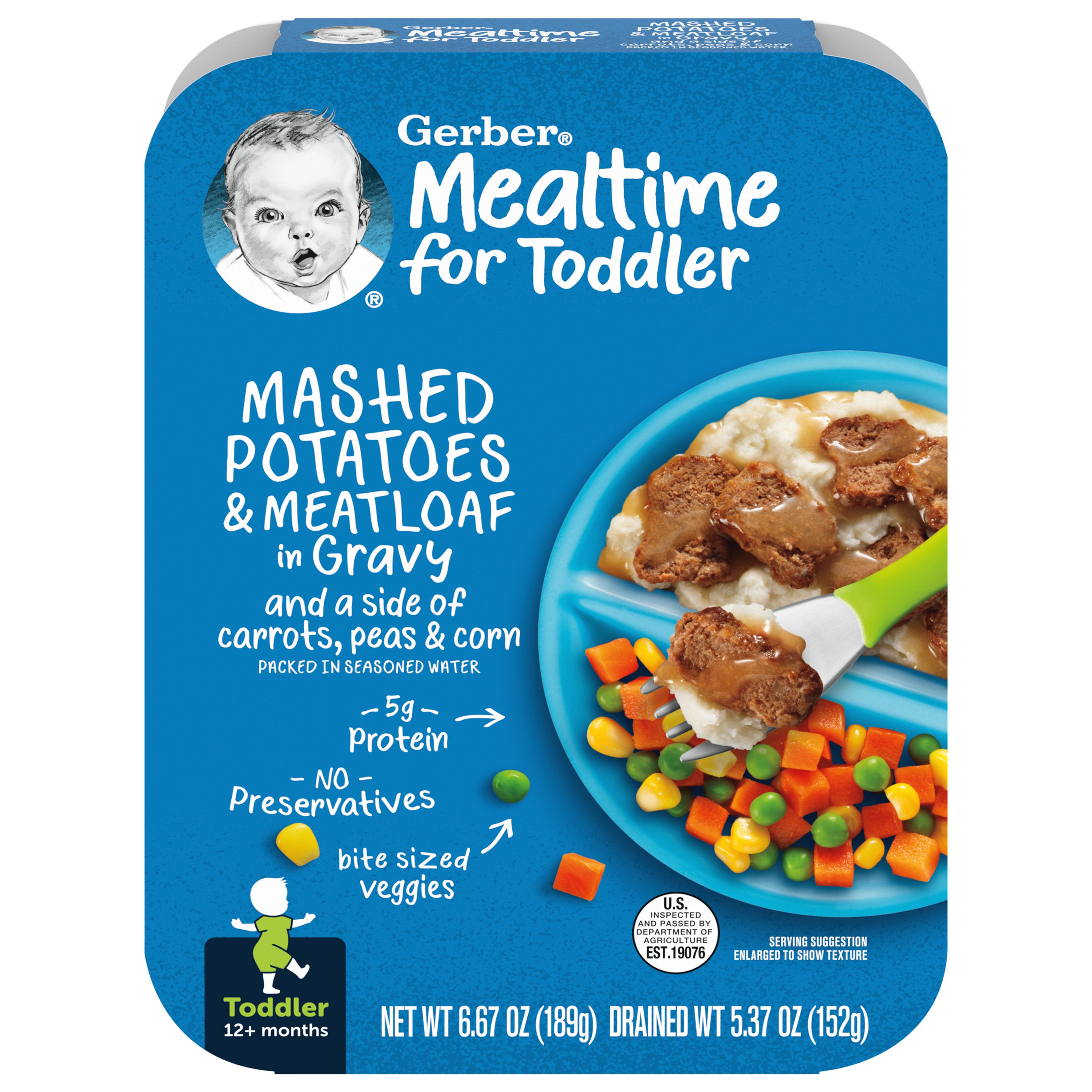Gerber Mealtime for Toddler, Yellow Rice and Chicken with Vegetables in Sauce Toddler Food, 6.67 oz Tray (8 Pack)