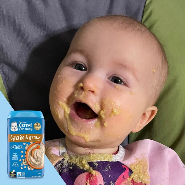 Gerber 1st Foods Cereal for Baby Grain and Grow Baby Cereal, Oatmeal, 16 OZ