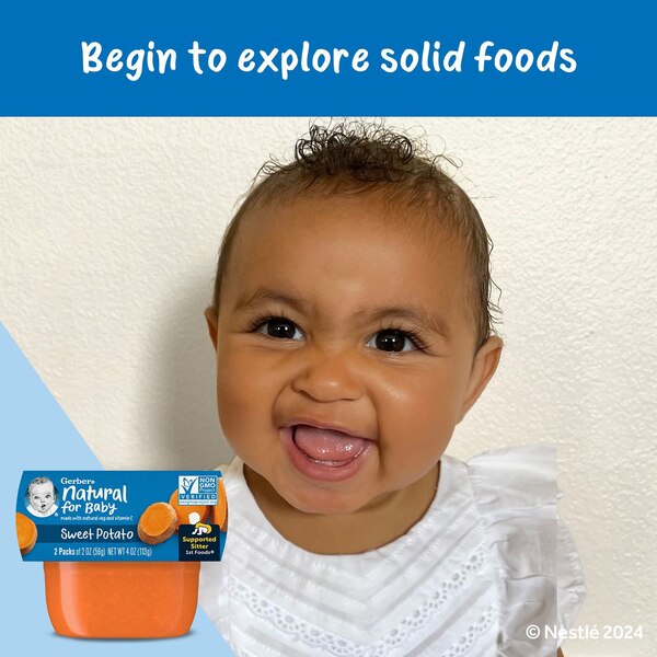 Gerber 1st Foods Natural for Baby Baby Food, Sweet Potato, 2 PK,  2 OZ