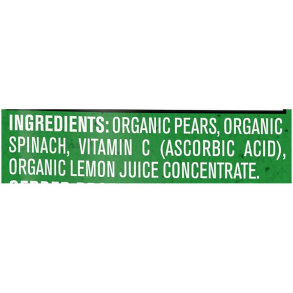 Gerber Organic Stage 2 Baby Food, Pear Spinach, 3.5 oz Pouch