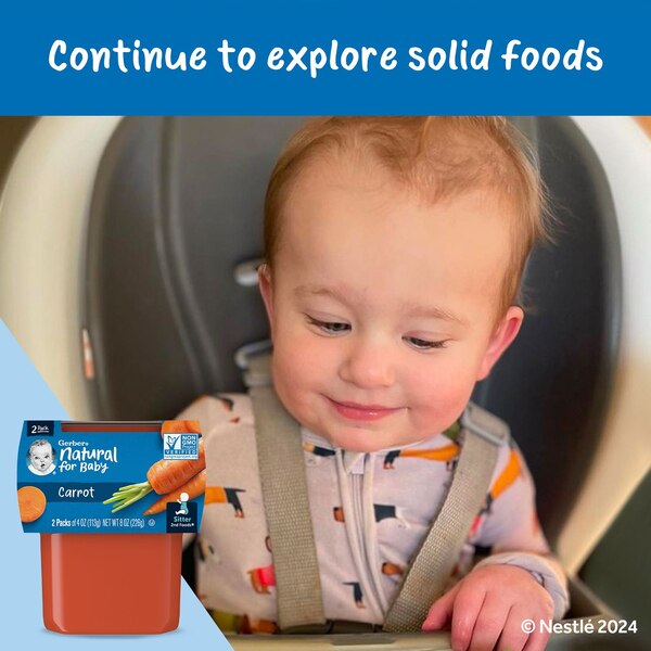 Gerber 2nd Foods Natural for Baby Baby Food, Carrots, 2 PK, 4 OZ