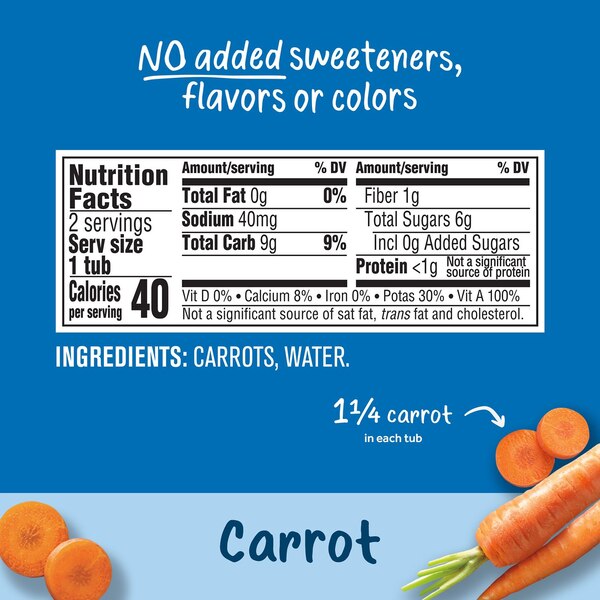 Gerber 2nd Foods Natural for Baby Baby Food, Carrots, 2 PK, 4 OZ