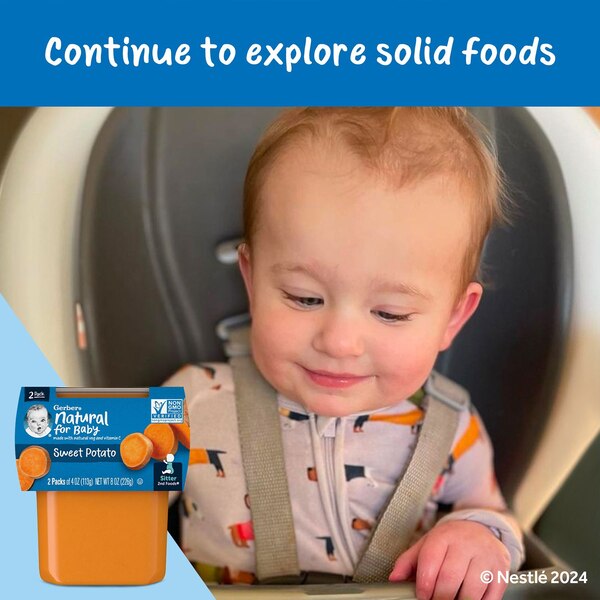 Gerber 2nd Foods Natural for Baby Baby Food, Sweet Potato, 4 OZ, 2 PK