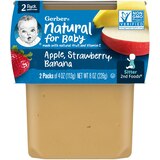 Gerber 2nd Foods Natural for Baby Baby Food, Apple Strawberry Banana, 2 PK, 4 OZ, thumbnail image