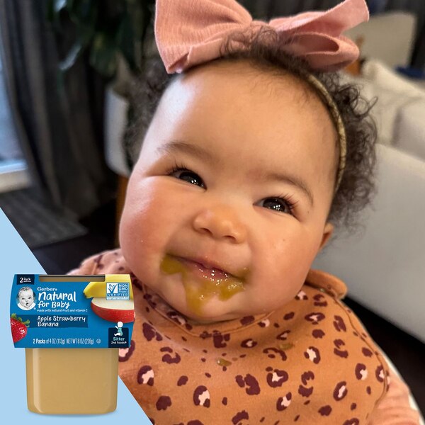 Gerber 2nd Foods Natural for Baby Baby Food, Apple Strawberry Banana, 2 PK, 4 OZ