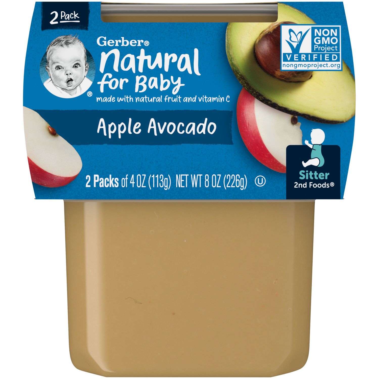 Gerber 2nd Foods Apple Avocado Puree, 2 PK, 4 OZ