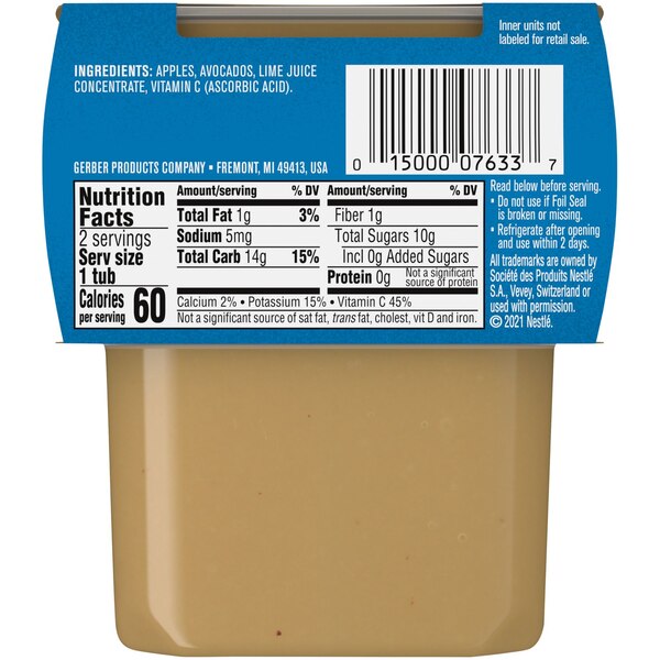 Gerber 2nd Foods Apple Avocado Puree, 2 PK, 4 OZ
