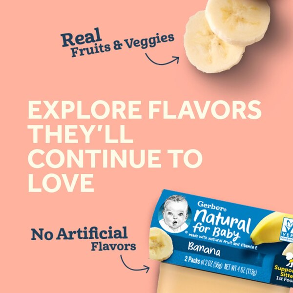 Gerber 2nd Foods Natural for Baby Baby Food, Apricot Mixed Fruit, 2 PK, 4 OZ