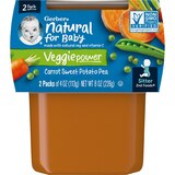 Gerber 2nd Foods Natural for Baby Veggie Power Baby Food, Carrot Sweet Potato Pea, 2 CT, 4 OZ, thumbnail image