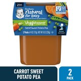 Gerber 2nd Foods Natural for Baby Veggie Power Baby Food, Carrot Sweet Potato Pea, 2 CT, 4 OZ, thumbnail image