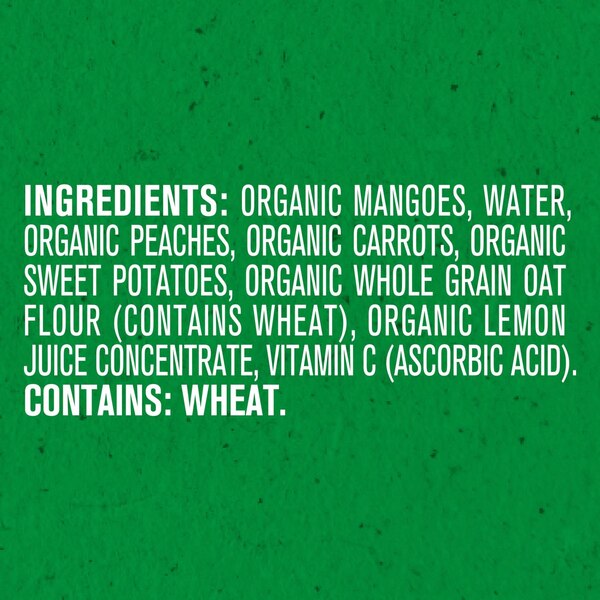 Gerber Organics Mango Peach Carrot Sweet Potato Oatmeal Pouch, 3.5 OZ