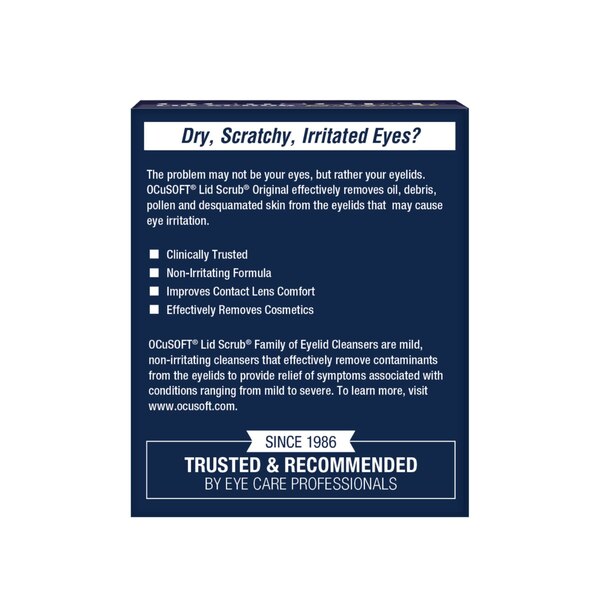 OCuSOFT Original Lid Scrub Eyelid Cleanser, 30 CT