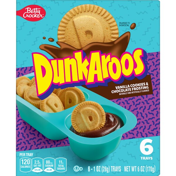 Dunkaroos Vanilla Cookies & Chocolate Frosting, 6 ct