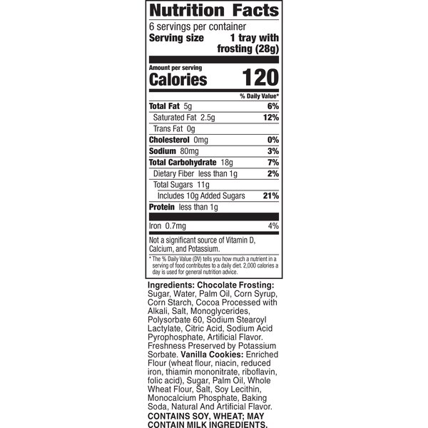 Dunkaroos Vanilla Cookies & Chocolate Frosting, 6 ct