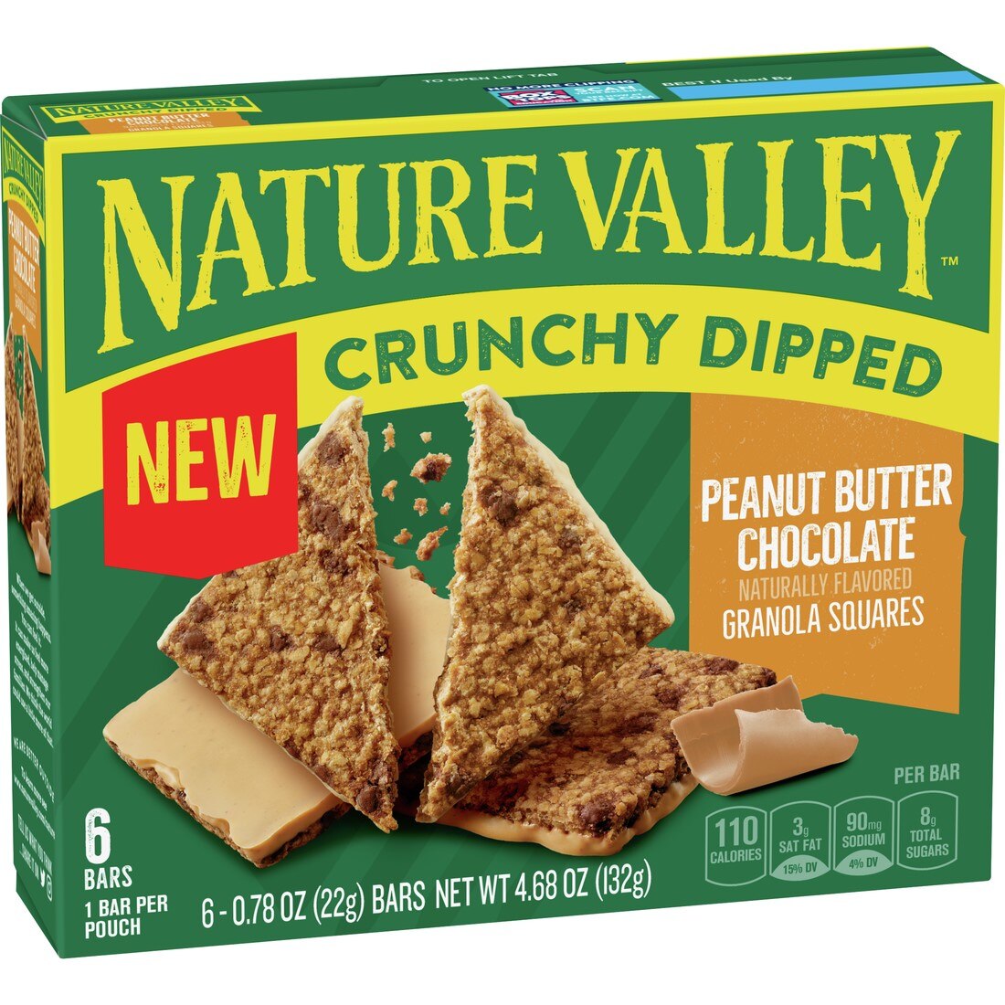 Nature Valley Crunchy Dipped, Peanut Butter Chocolate, 6 CT
