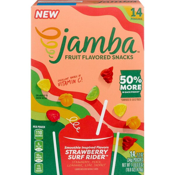 Jamba, Strawberry Surf Rider, Fruit Snacks, 16.8 oz