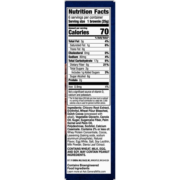 Fiber One 70 Calorie Chocolate Fudge Brownies, 6 ct