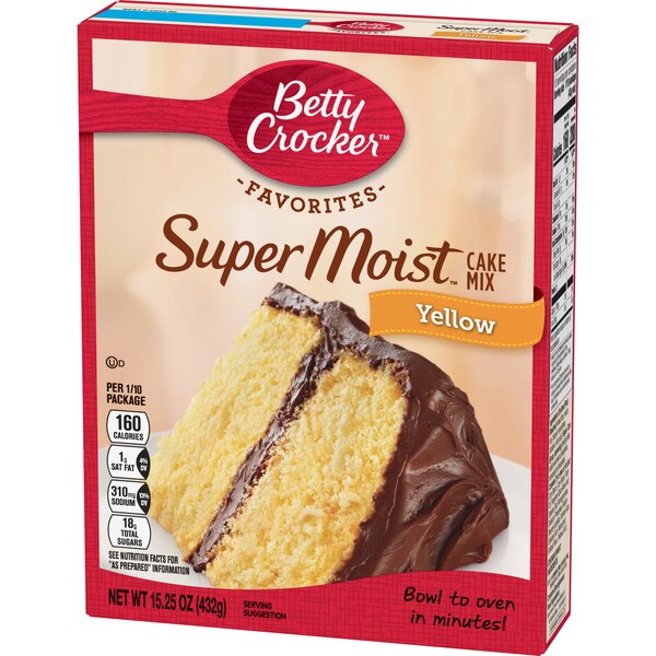 Betty Crocker Super Moist Yellow Cake Mix, 15.25 oz