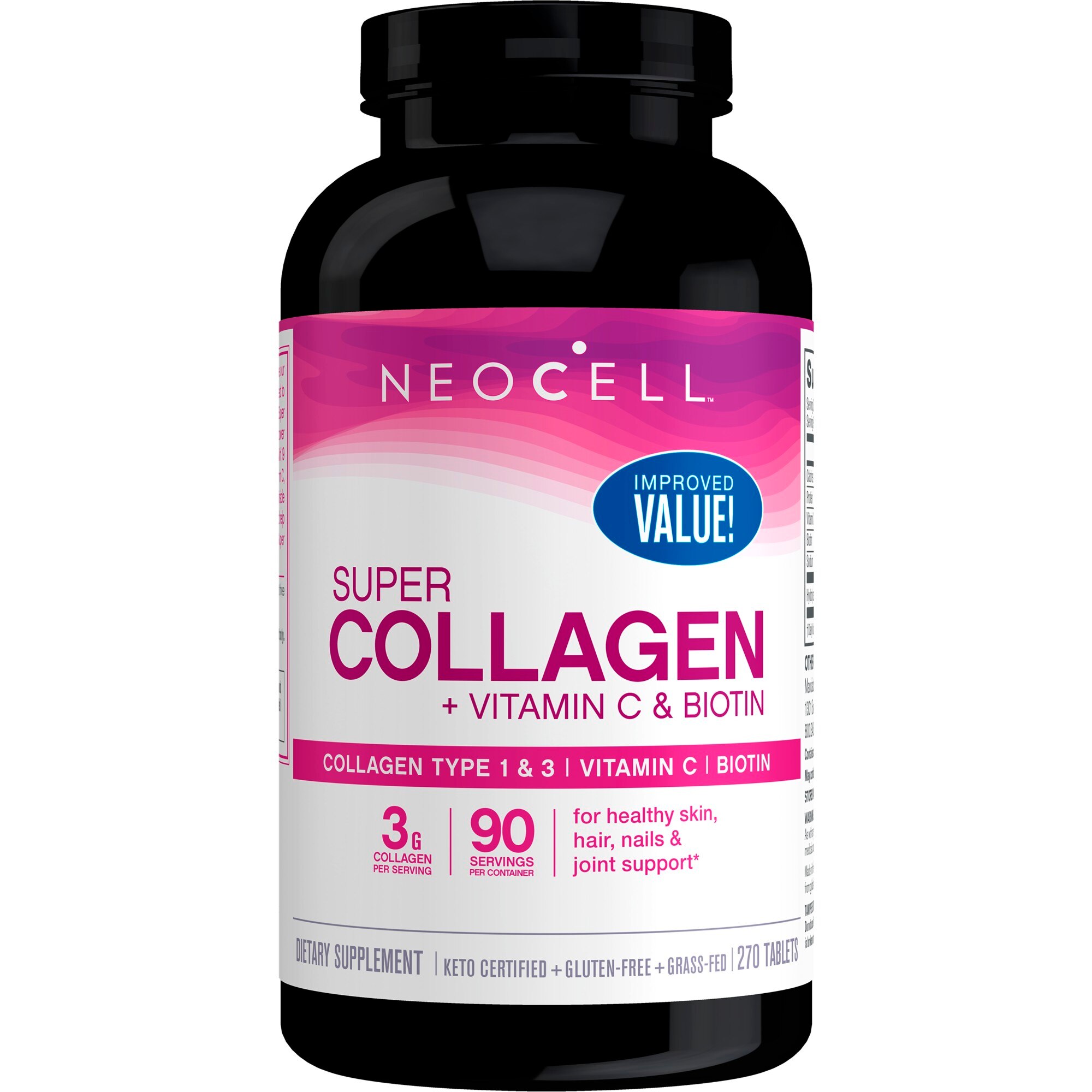 NeoCell Super Collagen + Vitamin C, Collagen Type 1 & 3, 250 CT